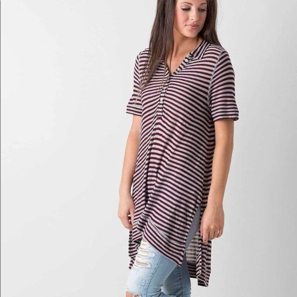WE THE FREE FREE PEOPLE RYAN STRIPED MULBERRY COMBO WOMEN TOP SIZE MEDIUM